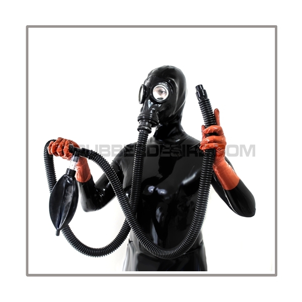 Inhalersystem SMELL-ONE with foot-pump, aroma-bottle, rebreathing bag and tube-set with t-joint and gasmask-connector-thread